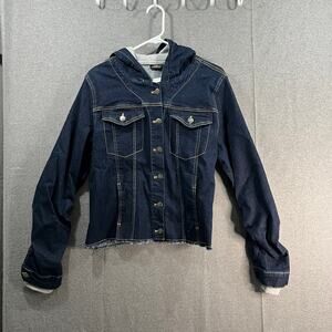 Women with Control My Denim Jacket with Knit Hood Indigo Medium